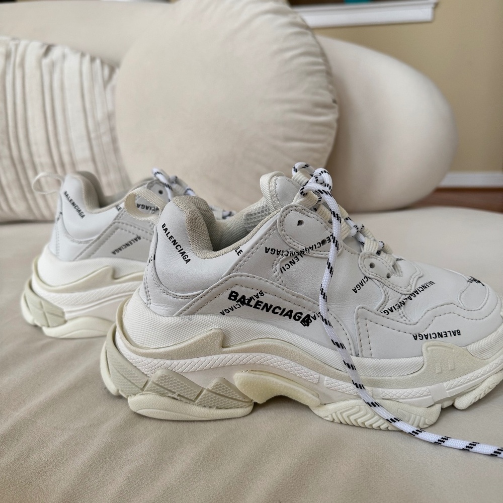 Balenciaga FAUX Triple S Sneakers Allover Logo